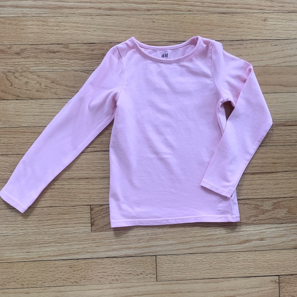 H&M Girls Size 4-6 years Pink long sleeved top